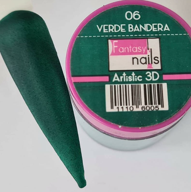 ACRILICO #06 VERDE BANDERA FANTASY NAILS